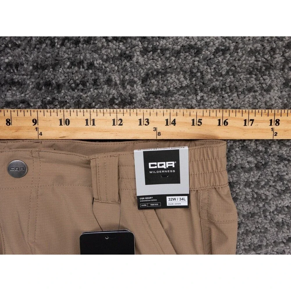 CQR Pants Mens 32x34 Brown Shenandoah Series Tactical Cargo Tech Workwear NWT